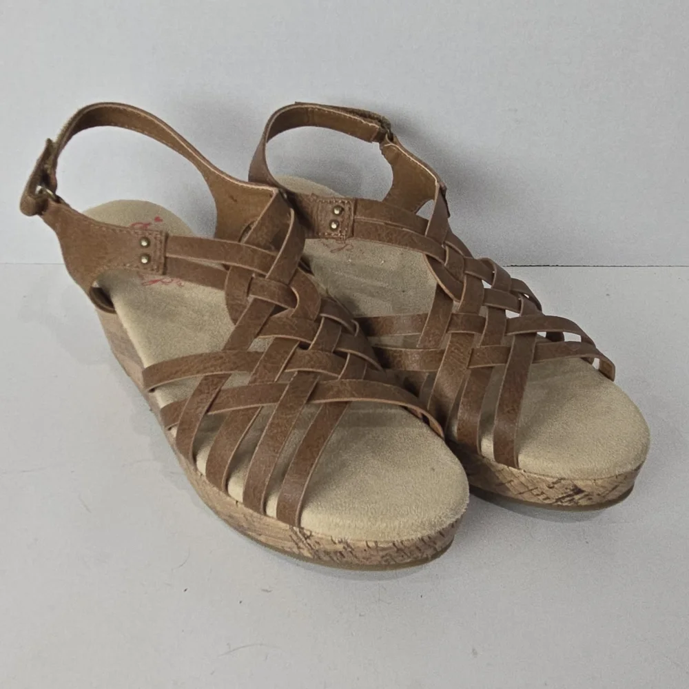 Cork Wedge Sandals, Size 3